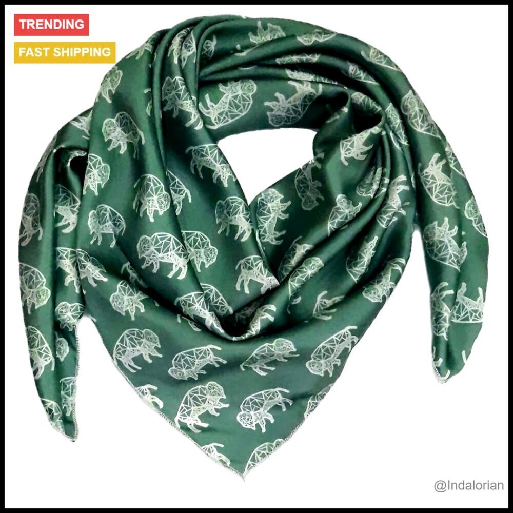 Silk Blend Western Scarf Vintage Floral Pattern Elegant Boho Accessory